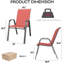 6 chaises de salle à manger d'extérieur avec une capacité de 350 lb, un siège large pour le soutien lombaire, une structure antirouille et des sièges en tissu imperméable à plusieurs environnements, en métal