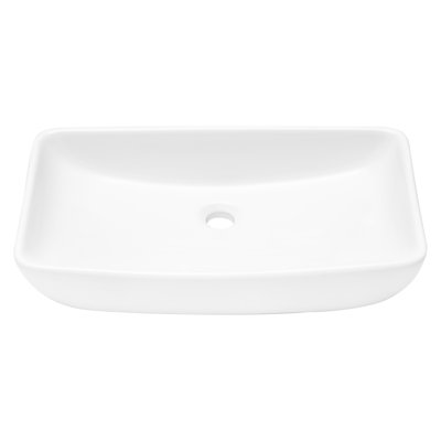 Modern 24"X15" Ceramic Vessel Bathroom Sink - Stain , Appealing, Above Counter Installation For Various Areas Rectangular Modern, Stain-, Countertop Mount Different Locations