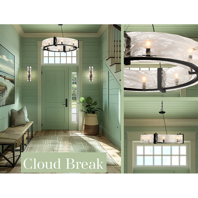 Cloud Break 8 - Light Steel Chandelier