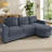 Modern L-shaped Sectional Sofa With Curved Chaise Lounge, Usb Ports And Side Storage Pockets-1920560789