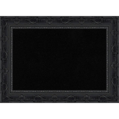 Filigree Gloss Black Framed Corkboard, Black Cork Bulletin Board, Organization Board, Pin Board