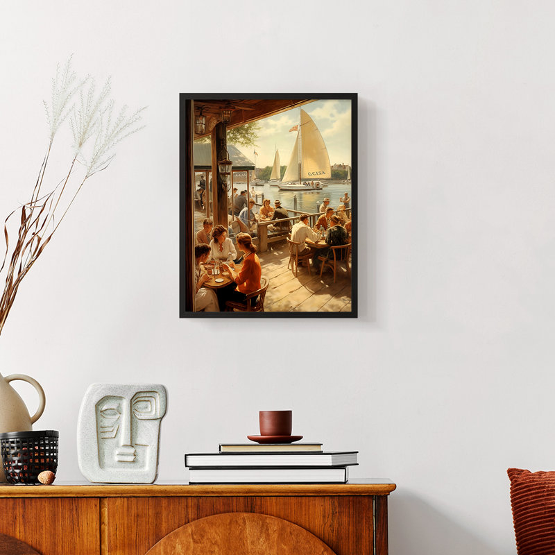 Série NAUTICAL DCxxi - reproduction encadrée de qualité supérieure - prête à être accrochée - aucun clou requis, Noir