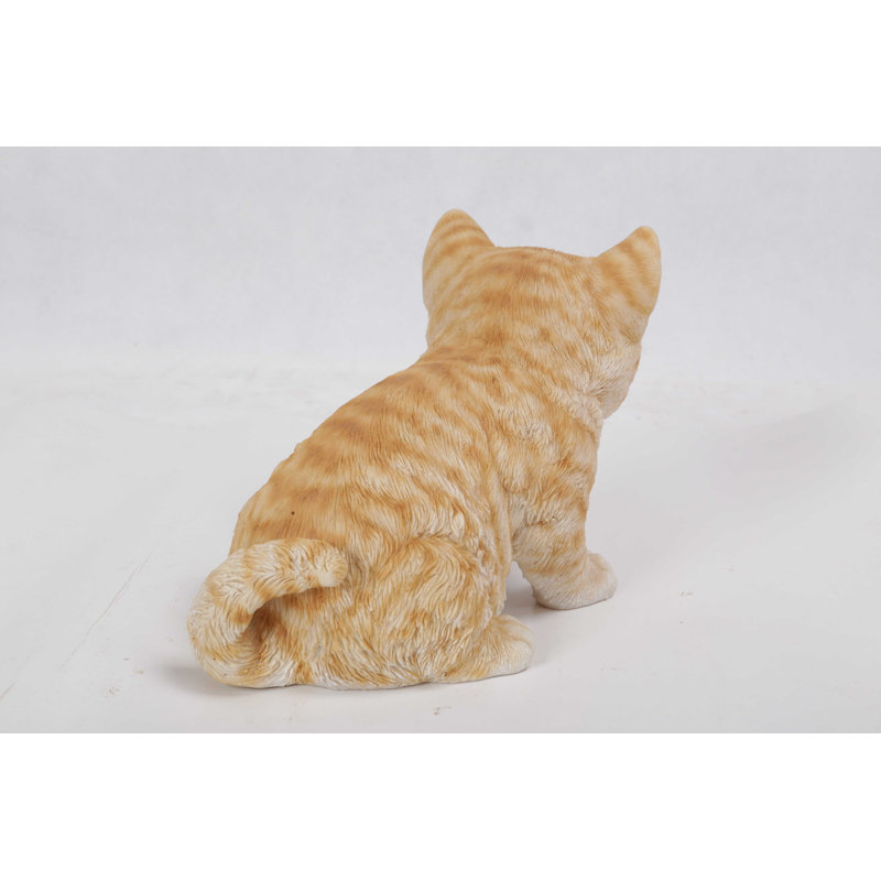 Adorable Small Orange Tabby Kitten Polyresin Statue