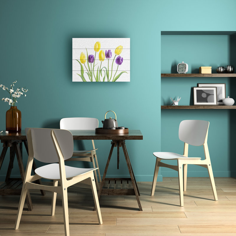Tulipe sur bois par Mandy Disher, H 12 po x l 16 po