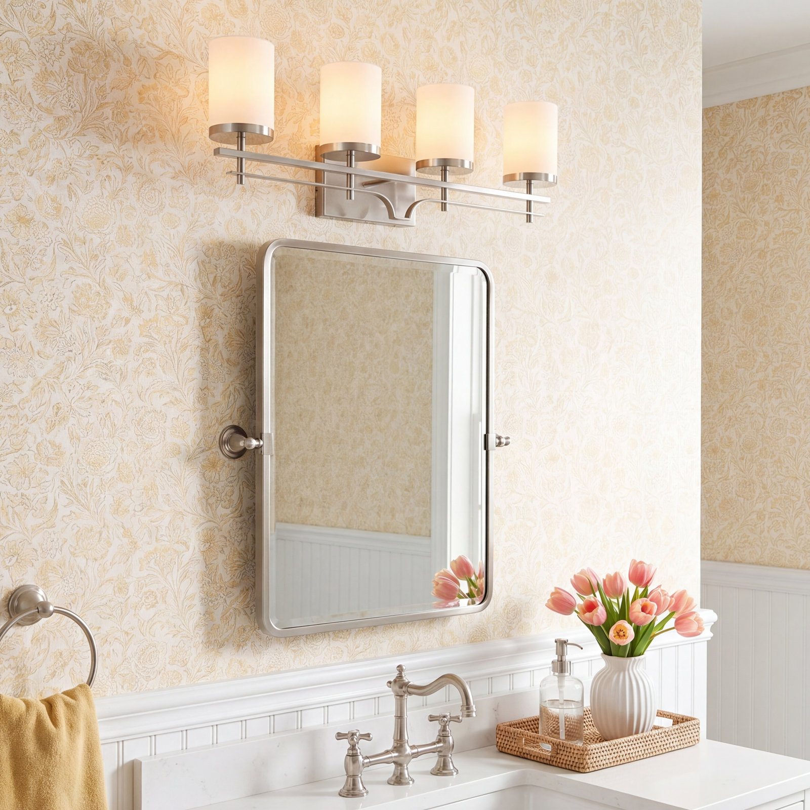 Aalin 4-Light Bath Sconce, Bronze