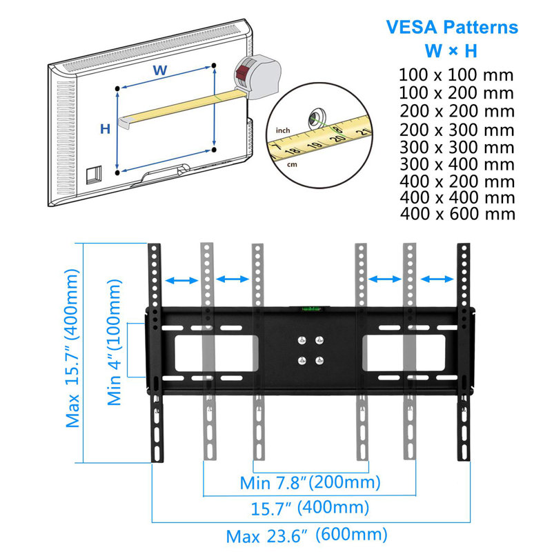 Support de bureau fixe universel noir pour téléviseur pouvant supporter jusqu'à 88 lb