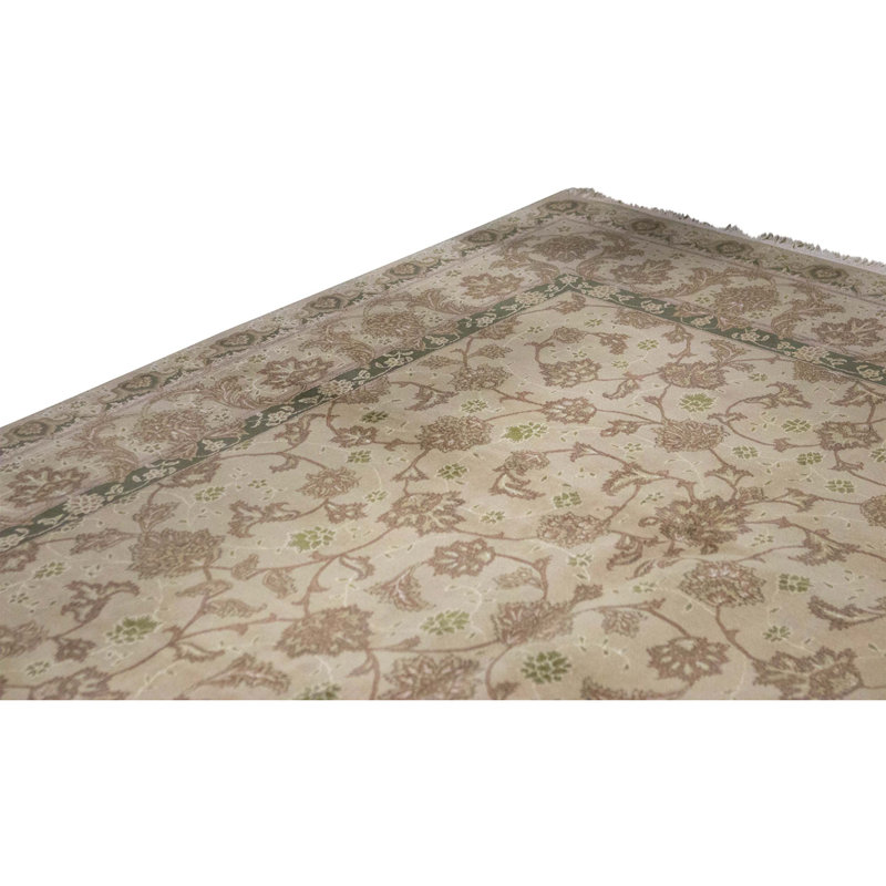 Tapis beige noué à la main de haute qualité