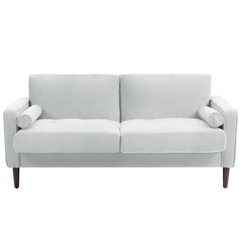 Carmelinda 62.6'' Corduroy Loveseat, Beige Corduroy