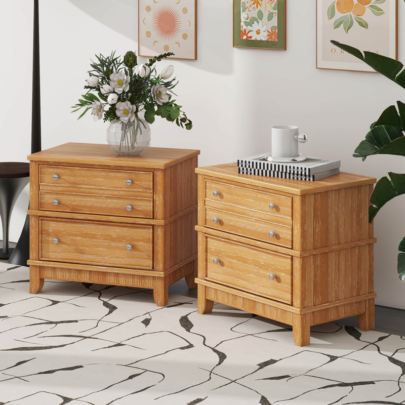 3-Drawer Hazel 3-Drawer Side Table, Set Of Two