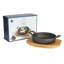 Artesà Cast Iron Mini 12.5cm Gratin Dish with Maple Wood Board for Appetisers and Tapas