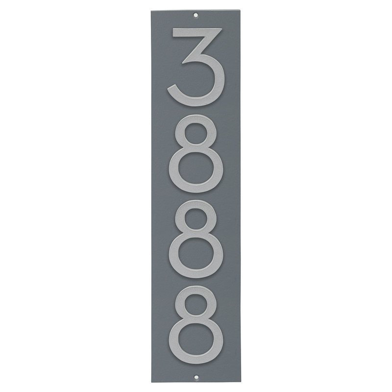 Plaque murale rectangulaire verticale flottante 6 po, Gris / argent, Oui