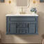 Meuble-lavabo en bois massif 36 po bleu