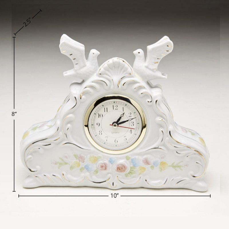 Analog Quartz Tabletop Clock, White