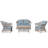 4-piece Wicker Sofa Set With Stationary Chair And Coffee Table