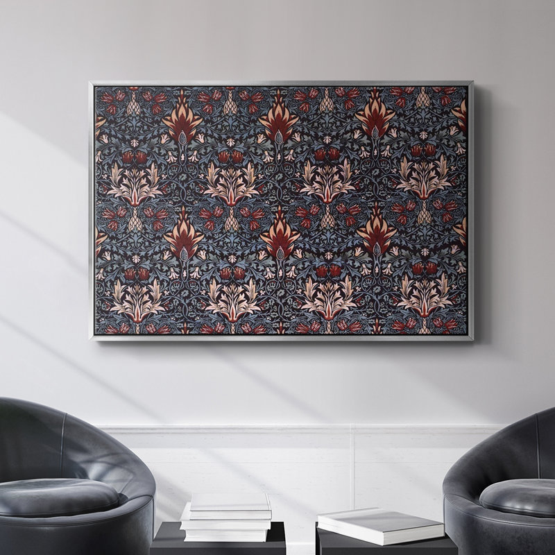 Abstrait rétro - LVII, White Floater Framed Canvas, H 25 po x l 37 po