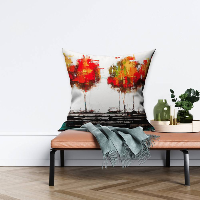 Modern style trees - 26"x26" Throw pillow - Poly twill - Print on demand