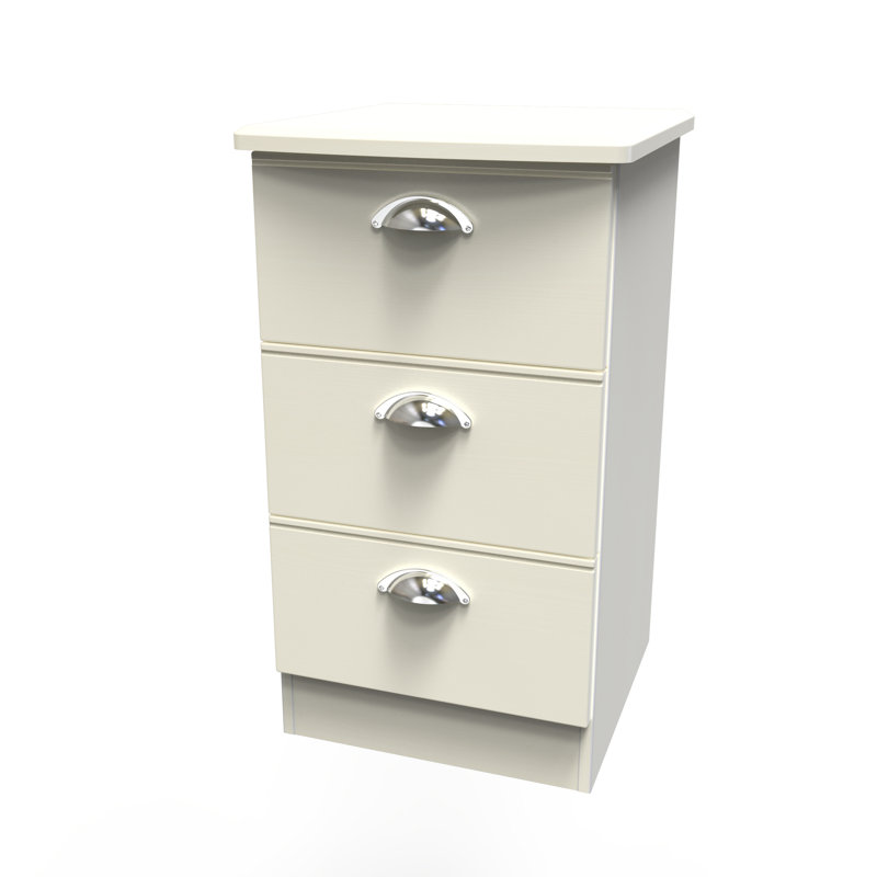 Conners 40cm W Manufactured Wood Bedside Table, Cream Ash