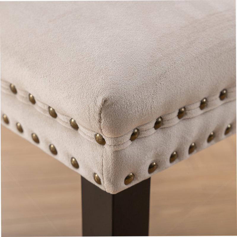 Classic Velvet Dining Chairs, Beige Velvet