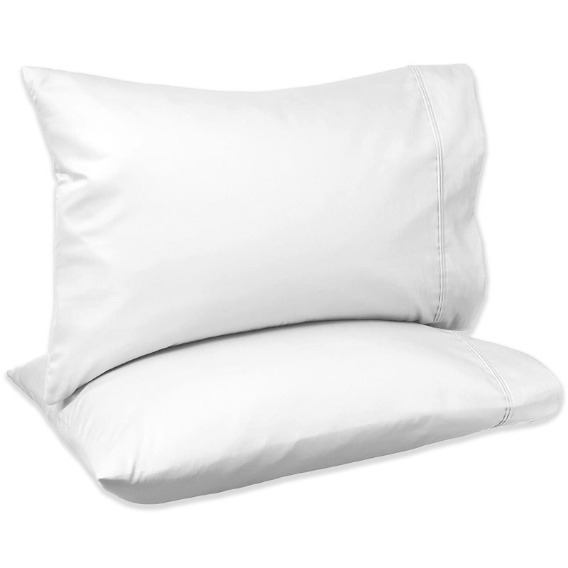 Henig 200TC 100% Cotton Percale Pillowcases, White