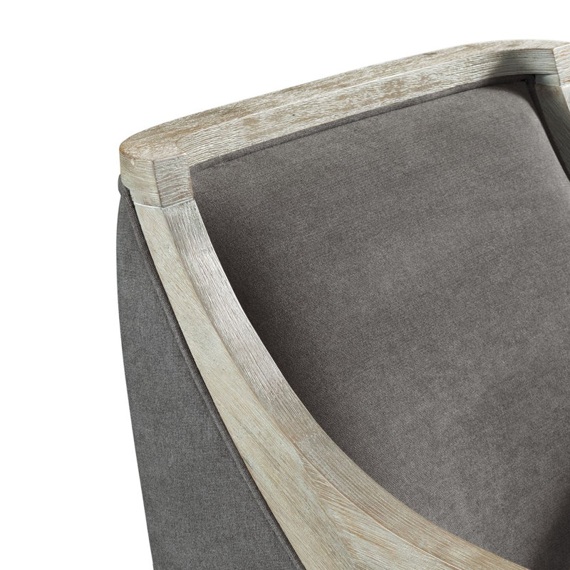 Fauteuil en polyester 28 po, Lin gris charbon, Blanc
