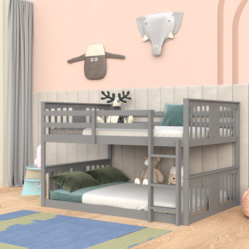 Lit superposé simple au-dessus de simple avec échelle Einhardt, Gris