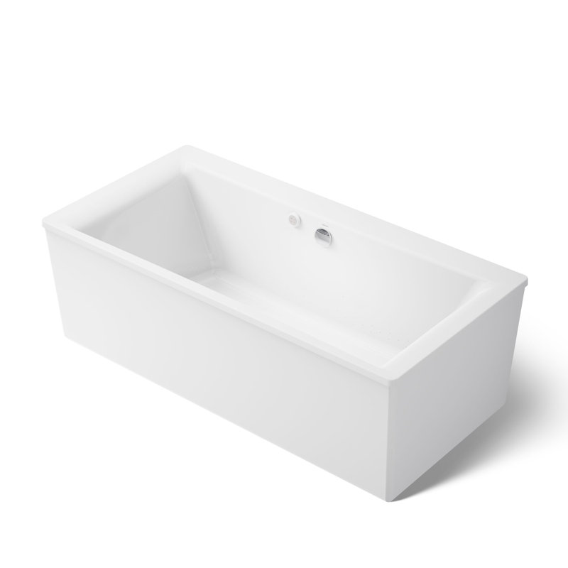 Stargaze 72" x 36" Freestanding Air Acrylic Bathtub with Heater, White