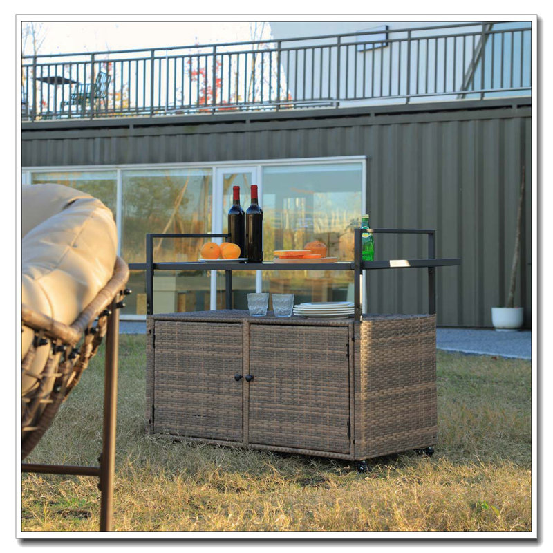 Chariot-bar d'extérieur avec roulettes 51,18 po