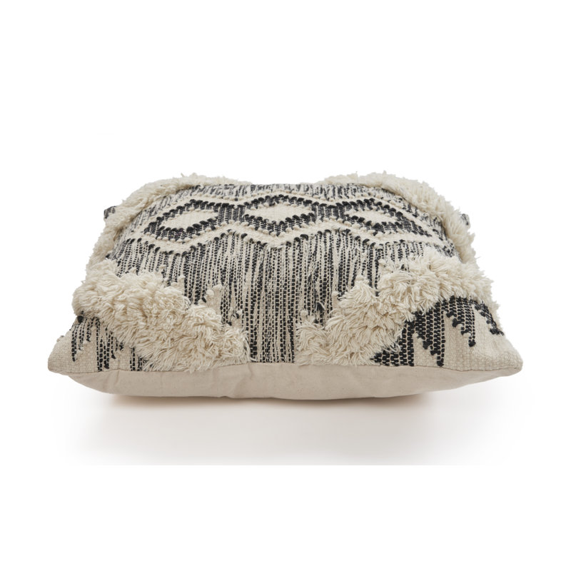 Modern Tufted Abstract Cotton Throw Pillow