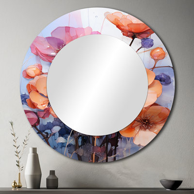 Sangita pêche mauve violettes Représentation Dreams II - miroir mural décoratif de violettes