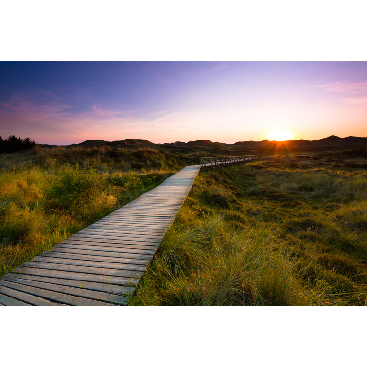 Wooden Path Through The Dunes by Mh-fotos - Wrapped Canvas Print