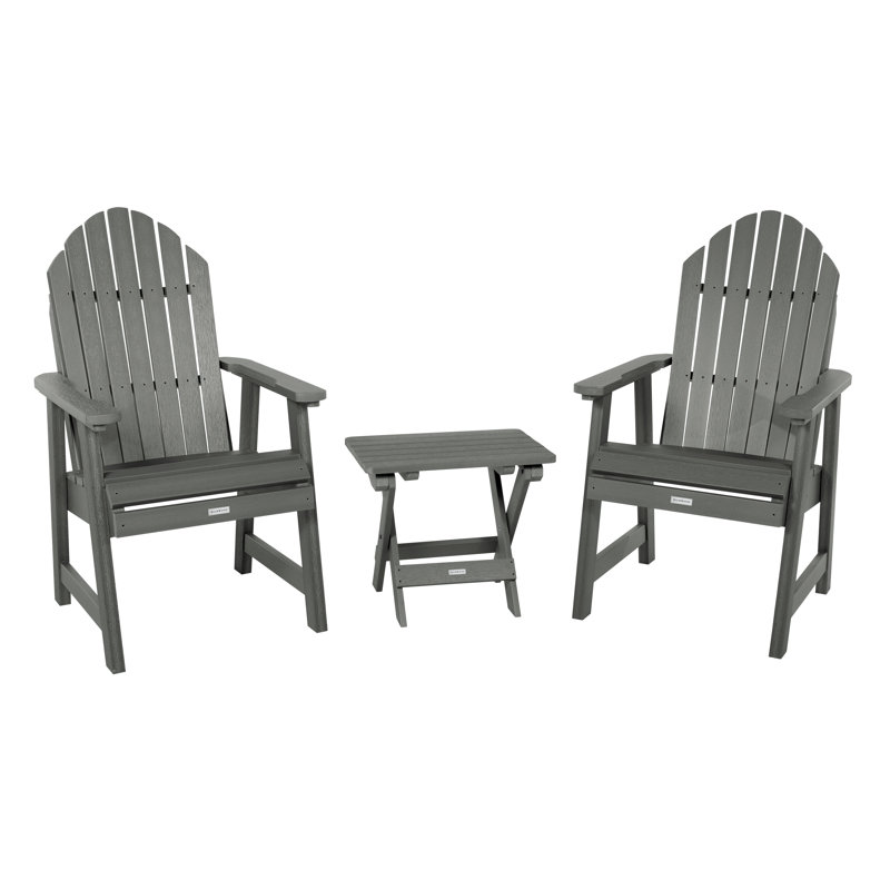 Anette Outdoor Adirondack Chair With Table, Coastal Teak