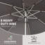Parasol extérieur de 10 pi avec 8 nervures solides et cadre de protection de jardin imperméable