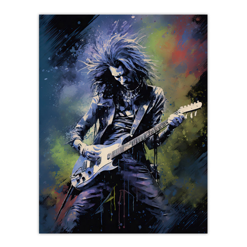 Wall Art Print Gothic Metal Guitar Virtuoso Artwork Musician Playing Music Solo Poster