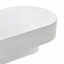 Table basse ovale élégante de 43,3 W avec plateau épais de 6,8 po, table de bout moderne à tambour, table centrale à cannelures minimaliste pour le salon
