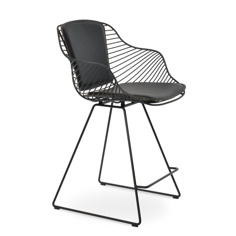 Tabouret Zebra, Tabouret de bar, Gris, Similicuir os