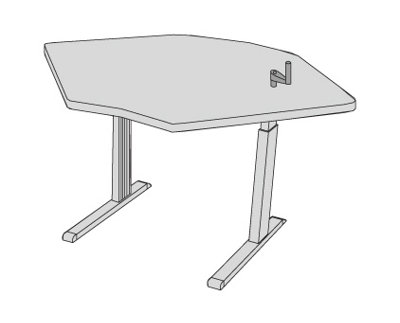 Equity Trapezoid Height Adjustable 59'' L Training Table