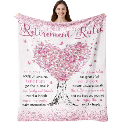 Cadeau de retraite pour femme, couverture de décorations de retraite 50 po x 40 po, cadeaux de retraite pour femmes, cadeaux d'adieu pour un collaborateur, cadeaux de retraite pour femmes, cadeaux de retraite sympas, meilleurs cadeaux pour la retraite