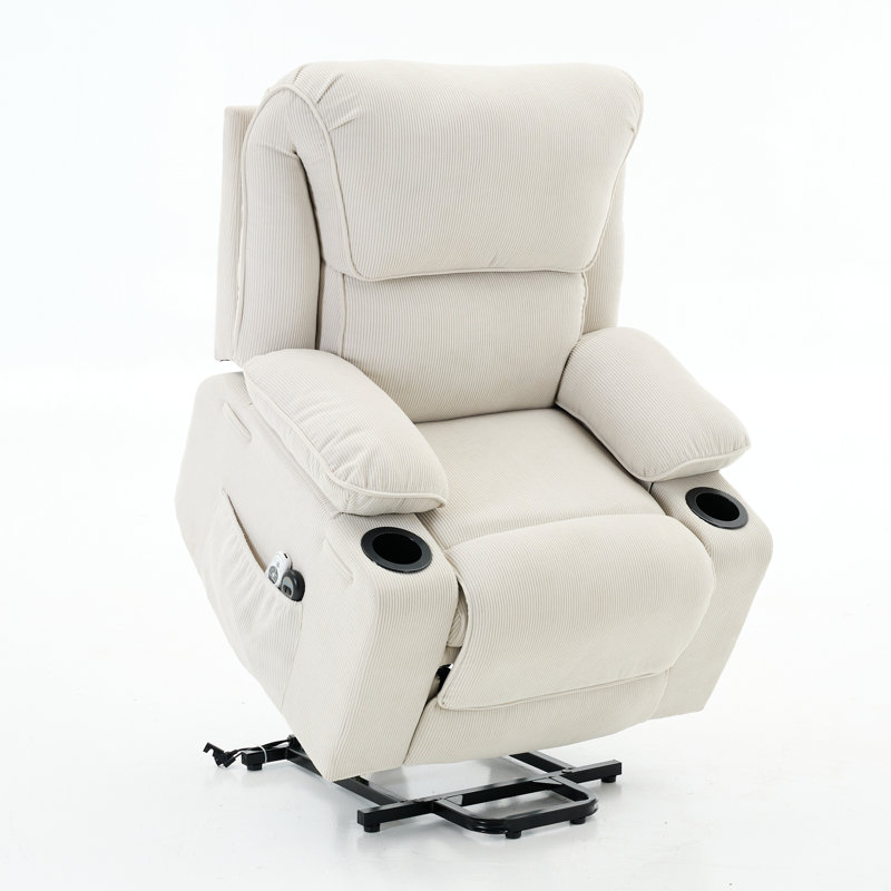Fauteuil inclinable à télécommande chauffant et chauffant, Ivoire ivoire