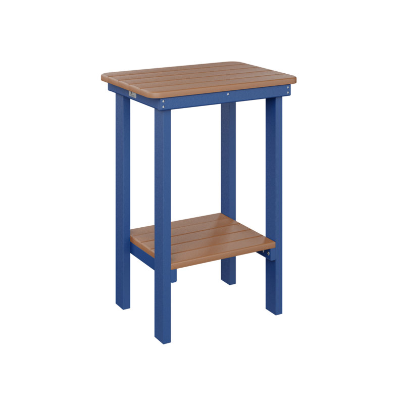 Berlin Gardens Rectangular End Counter Table, Pacific Blue, Cedar