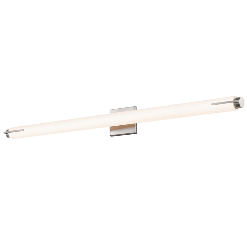 Tubo Slim Dimmable LED Bath Bar, Satin Nickel, Drum