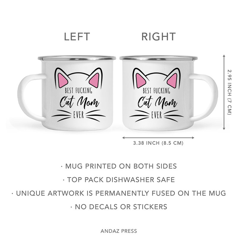 Tasse à café «Funny Cat Lover Campfire», « Best Fucking Cat Mom Ever » - La meilleure mam