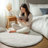 6x6 ft Cream White Round Shag Rugs, Soft Non-slip Fluffy Rug for Bedroom, Living Room, Teen Rooms Home Decor-560752770-555472333
