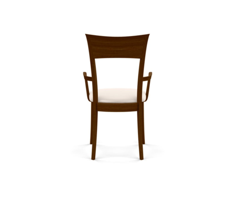 Ingrid Upholstered Armchair, White, Natural Walnut