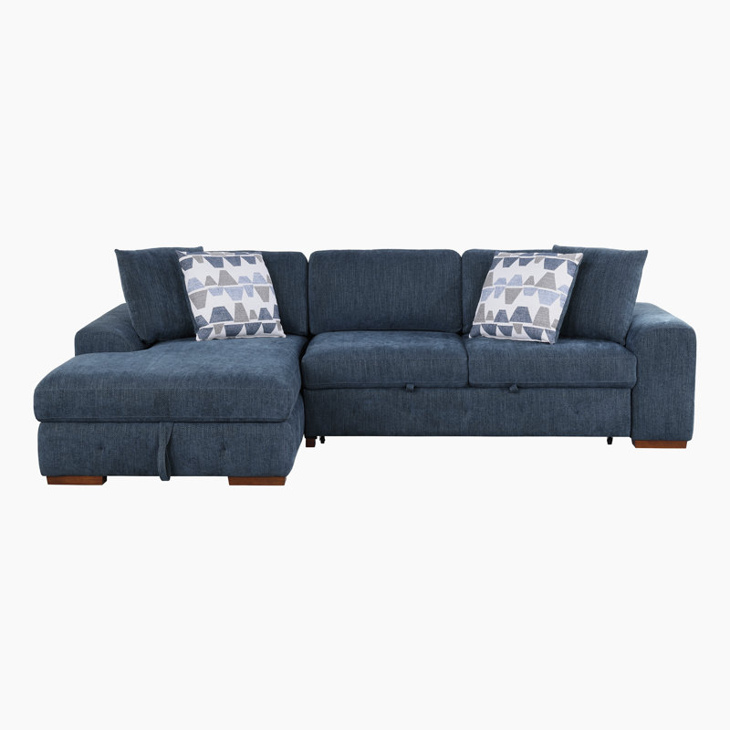 Odesser115"W 2-Piece Chenille Sectional Sofa Sleeper with Chaise