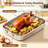Stainless Steel Roasting Pan with V-Shaped Rack, Heavy Duty Rectangular Roaster with Riveted Handles for Turkey Chicken Ribs Vegetables, Dishwasher Safe