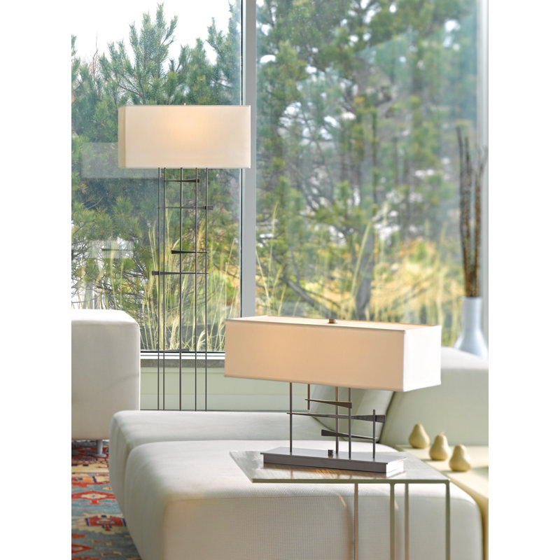 Cavaletti 65" Floor Lamp, Natural Anna, Dark Smoke
