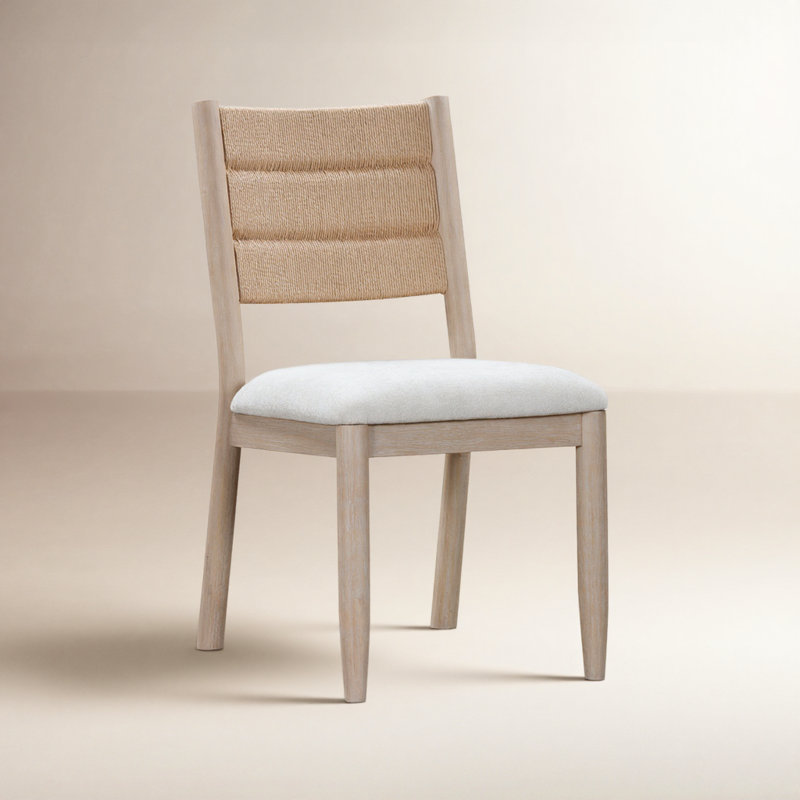 Chaise d'appoint tissée Shay, Naturel