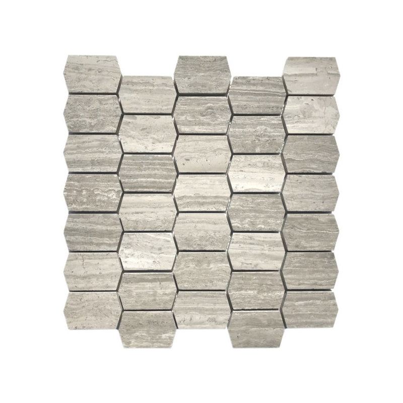 Wooden Gray Adelaine Honed Mosaic