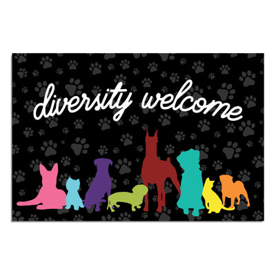 Desara Diversity Welcome 27" x 18" Non-Slip Outdoor Door Mat