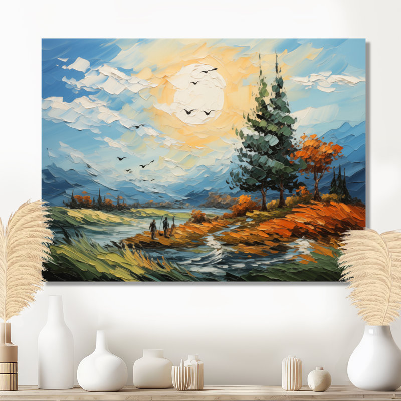 «The Swaying Cypress Pointillism» - Vangogh, décor métallique traditionnel, H 24 po x l 32 po
